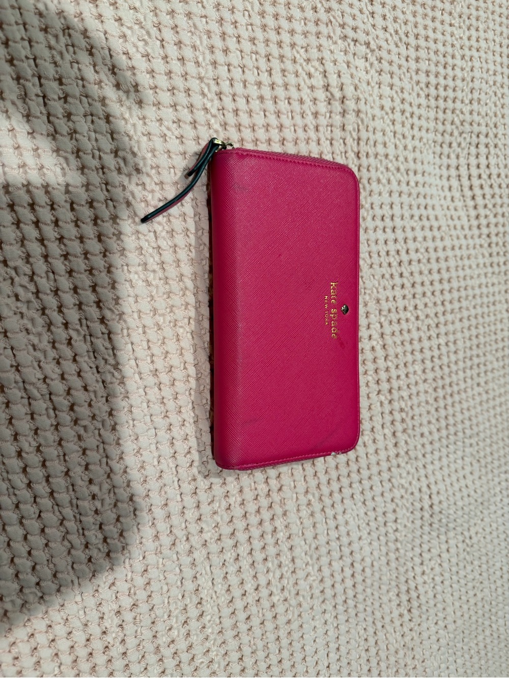 kate spade Hot Pink Zip-Around Card Holder Wallet